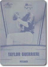 TAYLOR GUERRIERI 2011 Leaf Draft Rookie Card Press Plate RC RAYS 1/1