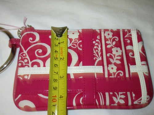 Vera Bradley Wristlet Wallet RED & WHITE FLORAL Zipper Metal Bangle Bracelet R1 - Picture 4 of 5