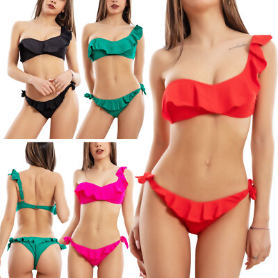 Damen Bikini Einschulter Frappa Brazilian Meer Pool Kostüm TOOCOOL B21014