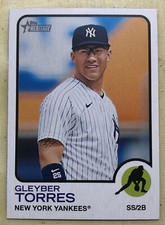 2022 Topps Heritage Gleyber Torres #299 Yankees Shortstop 2nd Base High-Grade