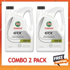 🔥COMBO 2 PACK Castrol GTX 10W-30 Conventional Motor Oil, 5 Quarts