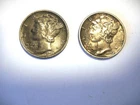 Lot of 2 Mercury Dimes 1942 & 1944