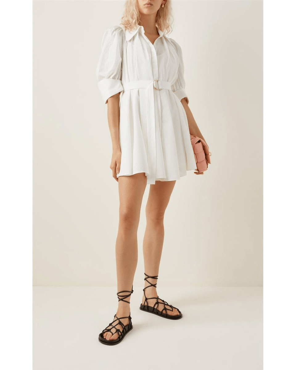 acler shirt dress Acler Lorne Belted Cotton-blend Mini Shirt Dress