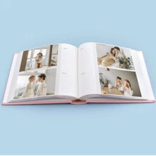 Photo Album Hold 200 4x6 Horizontal Pictures with Memo Faux Leather Pink