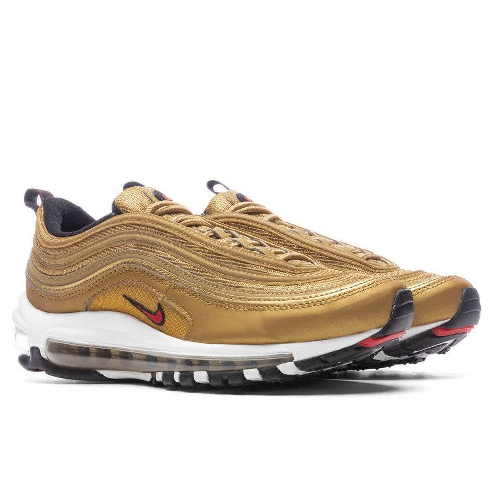 Nike Women Air Max 97 OG Metallic Gold White Black Red NEW Deadstock