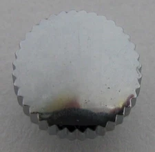 Crown for watch in nickel chrome plated 6.4 millimeters fit stem 1.2 mm / tap 7