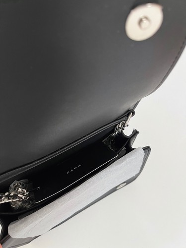 ZARA Crossbody Bag METAL STUDS Black FRINGES Shoulder CHAIN HandBag NWT 6412/304 - Picture 18 of 24