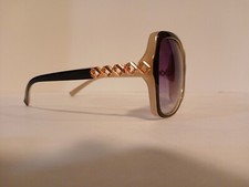 Foster Grant Womens Sunglasses 2/tone Black/Cream 36659FGX001 FWX Full Round