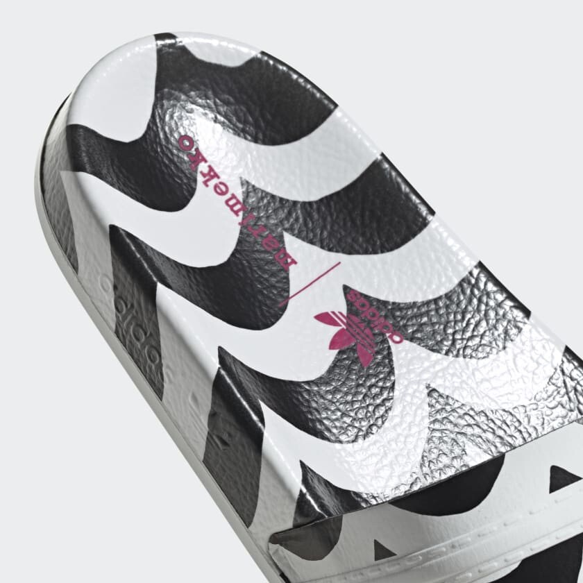 新品未使用adidas × marimekko ADILETTE W 23.5 NIB Adidas Marimekko Adilette Women Slides Core Black-Cloud