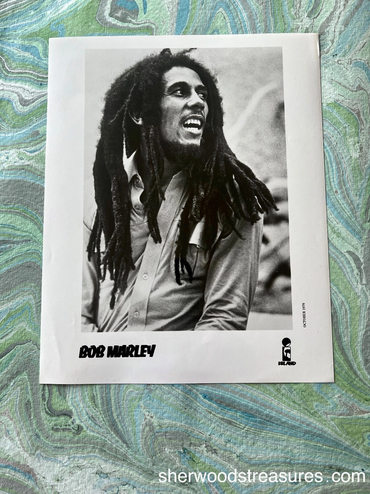RARE BOB MARLEY 1979 VINTAGE ORIG ISLAND RECORD PROMO BLACK/WHITE PHOTO 8" 10" - 画像1/4