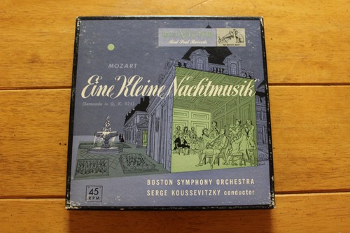 SERGE KOUSSEVITZKY "MOZART EINE KLEINE NACHTMUSIK" 45RPM 7" RED VINYL x2 VG+ - Picture 2 of 4