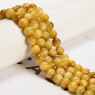 Golden Tiger Eye Smooth Round Beads 4mm 6mm 8mm 10mm 12mm 15.5'' Strand