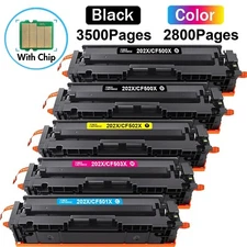 5 Pack CF500X Toner For HP 202X Color LaserJet Pro M281fdw M281cdw M254dn 202A