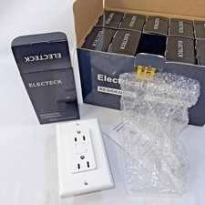 15A GFCI Outlet Receptacles Electeck 10 Pack Model GF-15-W-10PK White 125V Bulk