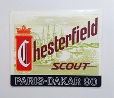 VECCHIO ADESIVO / Old Sticker CHESTERFIELD SCOUT PARIGI DAKAR 1990 (cm 11 x 9)