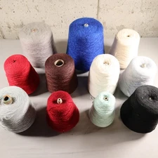 Knitting Machine Yarn Lot 15 Pounds Cones Needlework Weaving Vintage Colorful