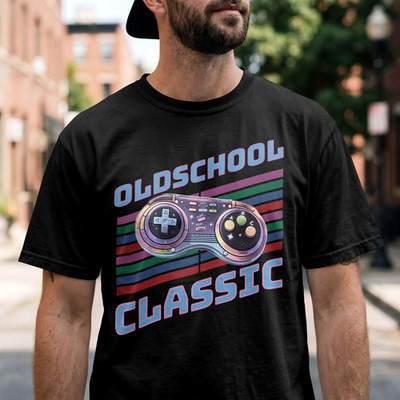 Retro Gamer T-Shirt Oldschool Classic Vintage Videogame Arcade Gaming Nerd Pixel