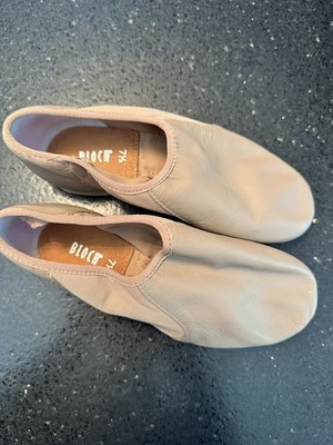Bloch S0495L Neo-Flex Tan Leather Jazz Shoes 7.5 Slip On