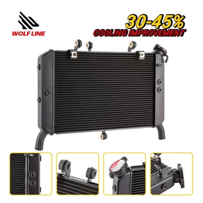 WOLFLINE Moto Radiateur Tout Aluminium Pour Yamaha MT09 SP Tracer 900 GT XSR900 - Photo 1/4