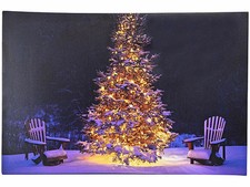 Tableau lumineux effet flamme "Sapin de Noël" - Infactory