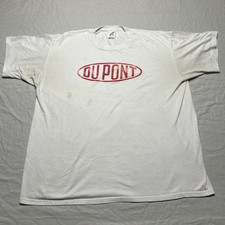 Jerzees DuPont Graphic T-Shirt Mens 2XL Red Logo Made In USA 90s Single Stitch