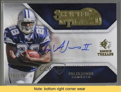2008 SP Rookie Threads Scripted in Time 58/255 Felix Jones #ST-FJ Auto READ 0af
