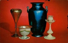 Vintage American Art Glass Exhibit Postcard Tiffany Steuben Corning NY