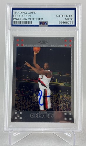 GREG ODEN SIGNED HANDSIGNIERT 2007-08 TOPPS CHROME #152 ROOKIE RC PSA/DNA 6738