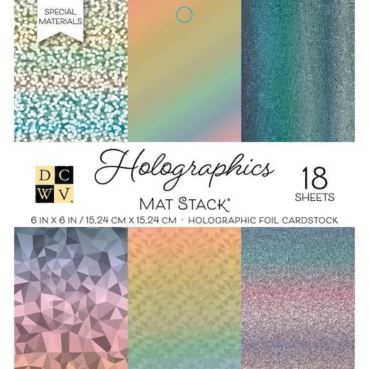 DCWV 6""x6"" Specialty Cardstock Stack 18pcs - Holographics