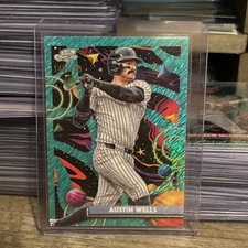 2025 Topps Cosmic Chrome Austin Wells Aqua Equinox Refractor #/199 Yankees