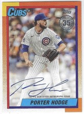 Porter Hodge 2025 Topps Update 1990 35th Anniversary ON CARD AUTO #90B2-PH Cubs