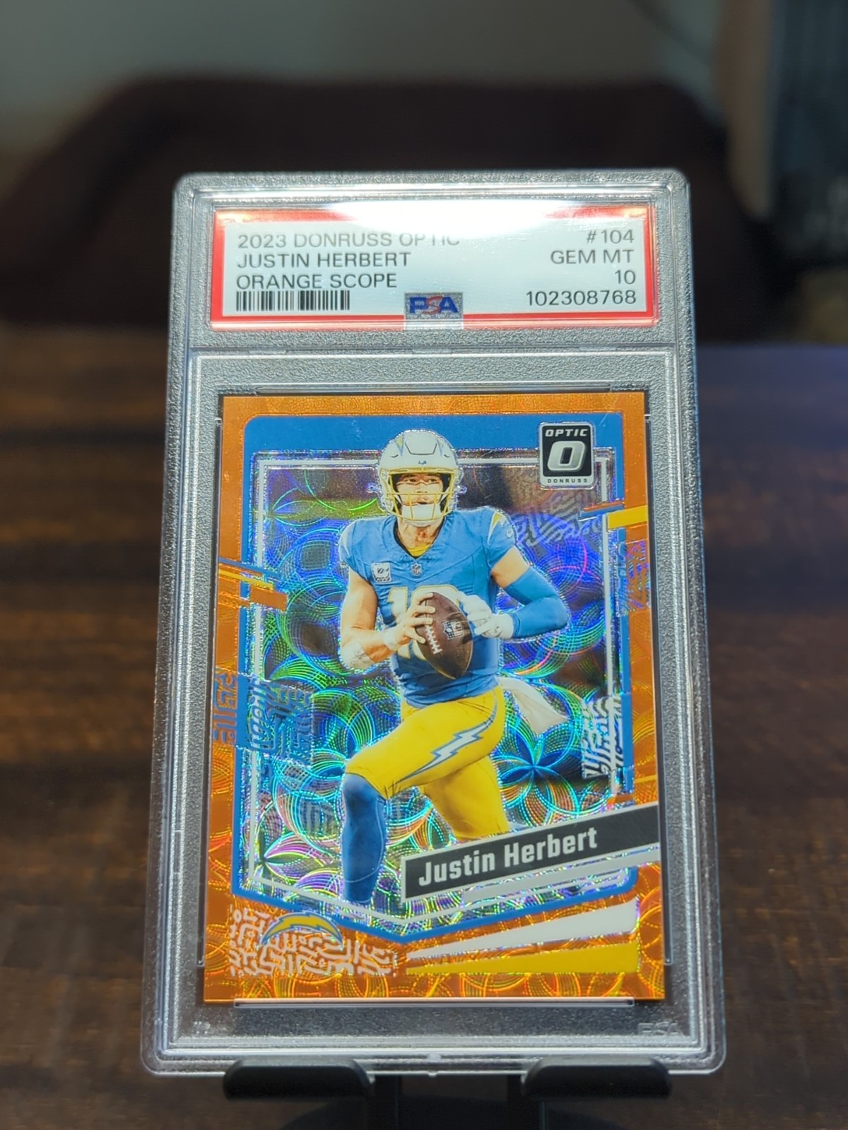2023 Panini Donruss Optic - Justin Herbert #104 Orange Scope Prizm /79