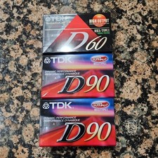NEW SEALED TDK D90 IEC I/Type I High Output Blank Audio Cassette Tape set of 3