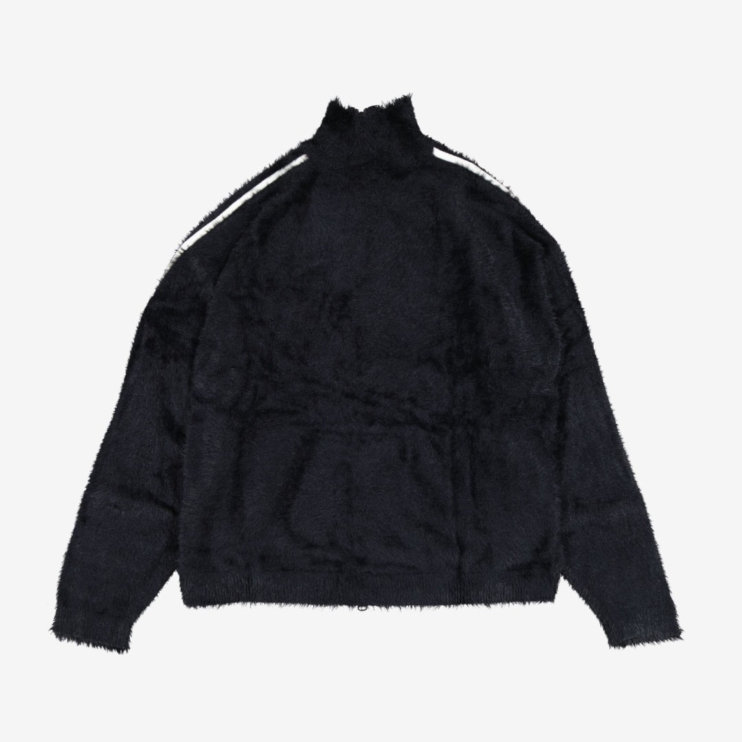 adidas Originals Faux Mohair Classic Track Top Retro Logo Black