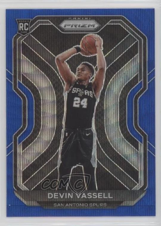 2020-21 Panini Prizm Blue Wave Prizm Devin Vassell #252 00bf