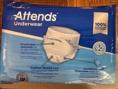 Attends Youth Disposable Underwear 80 Size Youth/Small 80 Count 4 Pack New Open