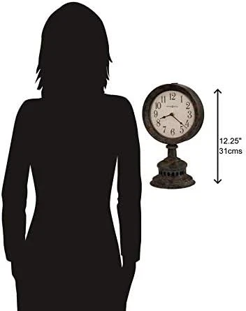 Reloj Howard Miller Ardie Mantel, Aspecto Envejecido Acabado Negro Marco de Metal Sólido Foto 2 de 4