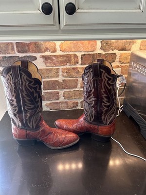 Men Vintage Justin exotic alligator cowboy boots size 9.5