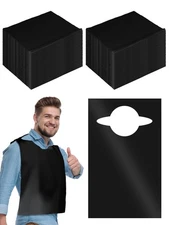 200 Packs Plastic Disposable Bibs for Adults 14 x 24 Inch Black Eating Plasti...