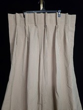 (3) Gingham Print Drapery Panels in Tan/Rust