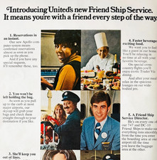 1972 United Airlines Advertisement Friend Ship Service Aviation Vintage DWW10D