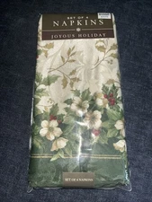 Joyous Holiday Bed Bath & Beyond Elegant Napkins Set Of Four New In The Package!