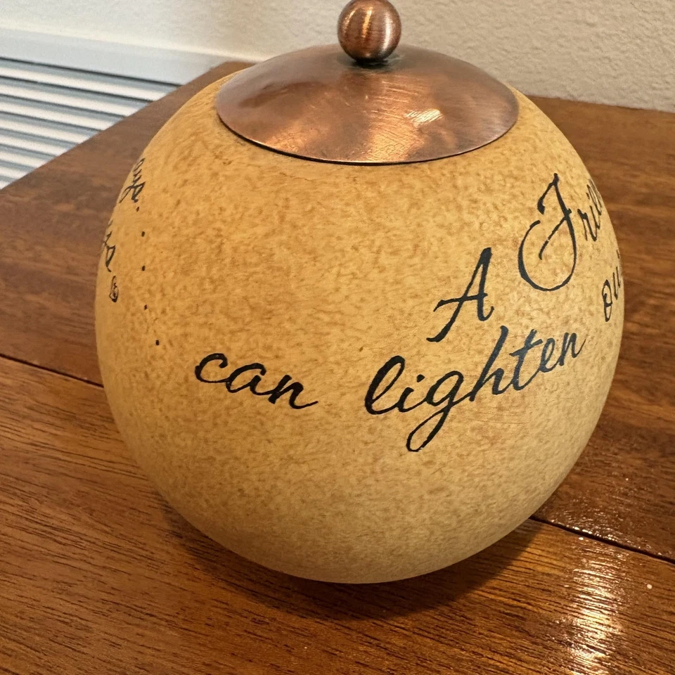 Винтажный комфорт свечи друг глобус подсвечник павильон 2005 медная крышка подарок - Изображение 3 из 4