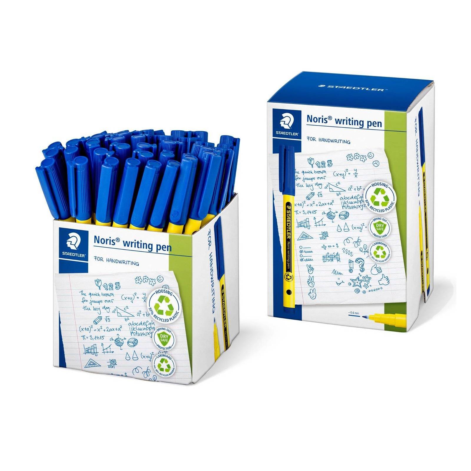 Staedtler Noris Handwriting Pens, Blue - 50 Pack (307-3 CT50)