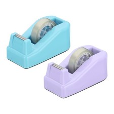 2pcs Tape Dispenser Desk, Small Tape Dispenser Cute Desktop, Light Blue Purple