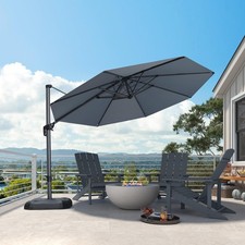 11Feet Patio Umbrella Outdoor Cantilever Round Umbrella Aluminum Offset Umbrella