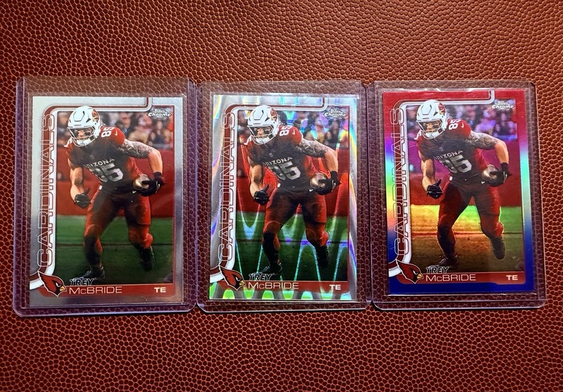 Trey McBride Topps Chrome RayWave Red White Blue Refractor Cardinals 3 Card Lot