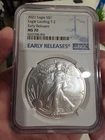 2021 1 oz Silver American Eagle Type 2 NGC MS 70 Early Releases