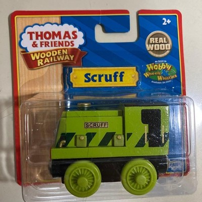 Thomas & Friends Scruff Wooden Railway Train, Movable Wheels, Green, Used