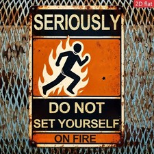 2D Flat, Tin Metal Signs Home D cor Printed Rectangular Aluminum Decorative, "Do